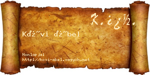 Kövi Ábel névjegykártya