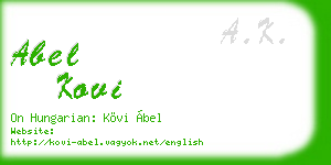 abel kovi business card